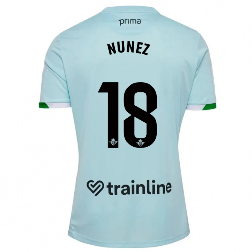 Danxen Mænd Romina Núñez #18 Himmelblå Grøn Udebane Spillertrøjer 2025/26 Trøje T-Shirt