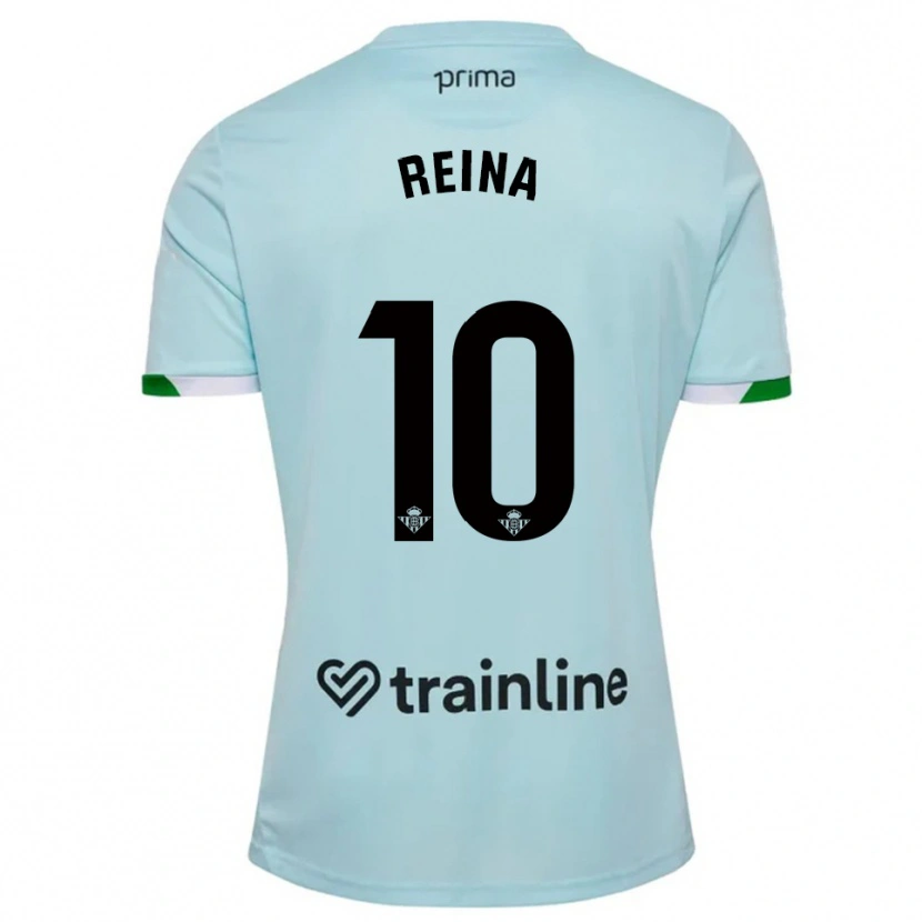 Danxen Mænd Carlos Reina #10 Himmelblå Grøn Udebane Spillertrøjer 2025/26 Trøje T-Shirt