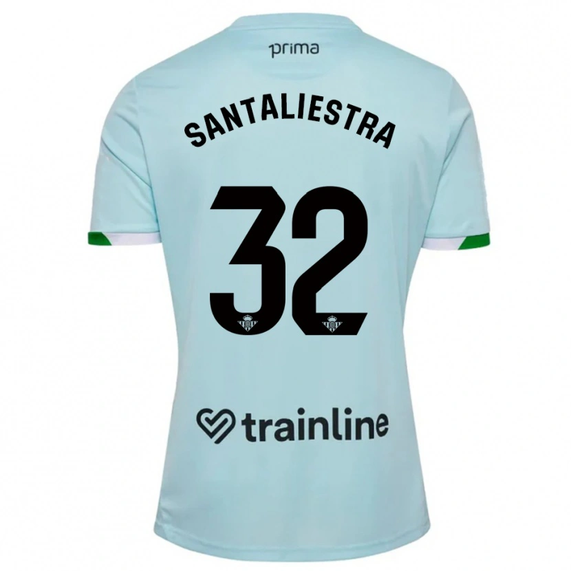 Danxen Mænd Carla Santaliestra #32 Himmelblå Grøn Udebane Spillertrøjer 2025/26 Trøje T-Shirt