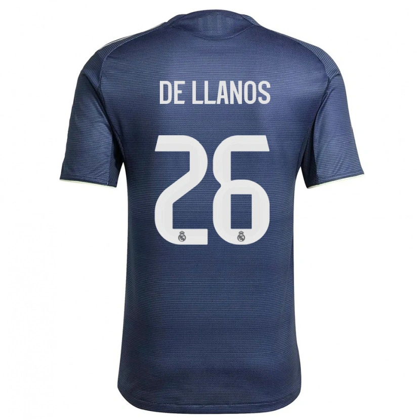 Danxen Mænd Hugo De Llanos #26 Navy Sølv Udebane Spillertrøjer 2025/26 Trøje T-Shirt