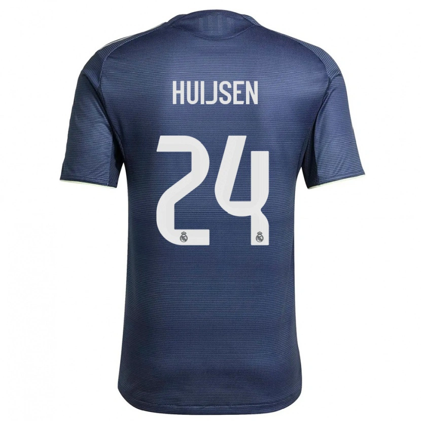 Danxen Mænd Dean Huijsen #24 Navy Sølv Udebane Spillertrøjer 2025/26 Trøje T-Shirt