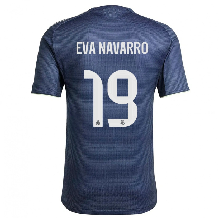Danxen Mænd Eva Navarro #19 Navy Sølv Udebane Spillertrøjer 2025/26 Trøje T-Shirt