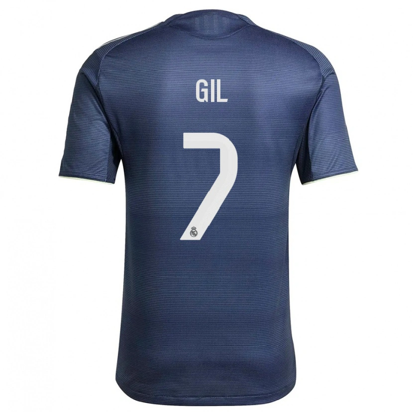Danxen Mænd Iker Gil #7 Navy Sølv Udebane Spillertrøjer 2025/26 Trøje T-Shirt