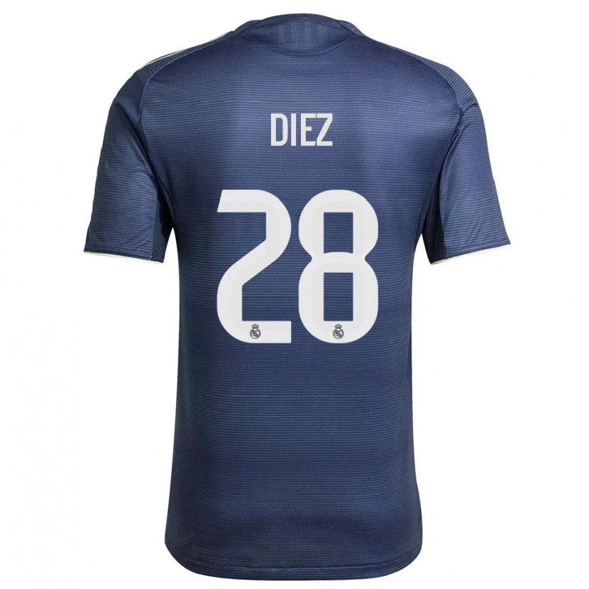 Danxen Mænd Carlos Diez #28 Navy Sølv Udebane Spillertrøjer 2025/26 Trøje T-Shirt