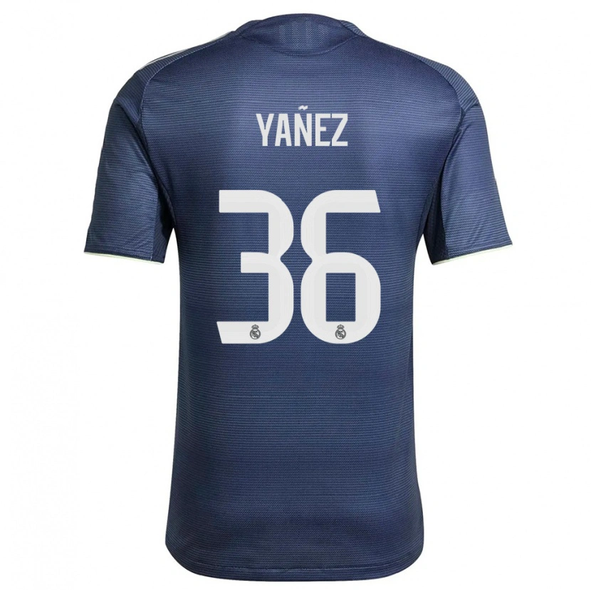 Danxen Mænd Daniel Yáñez #36 Navy Sølv Udebane Spillertrøjer 2025/26 Trøje T-Shirt