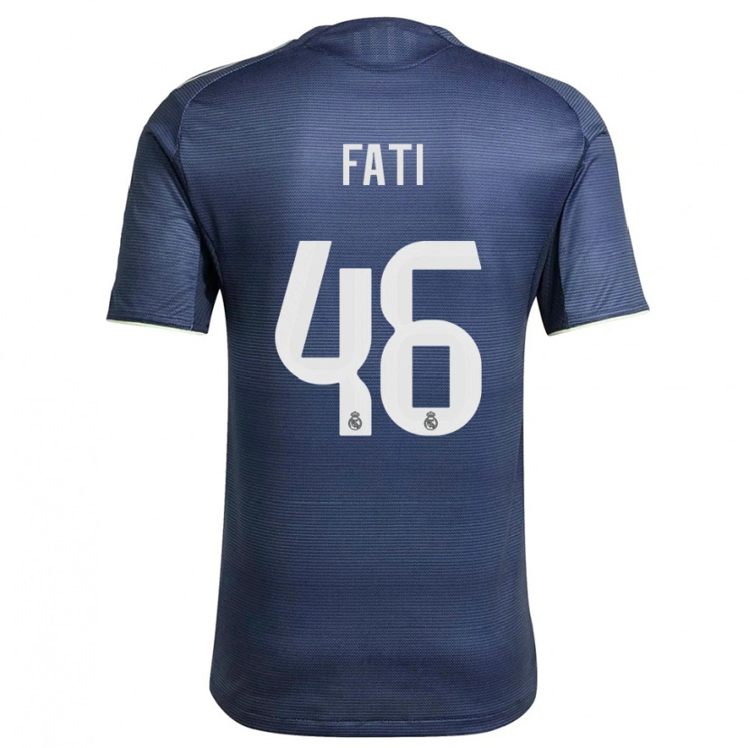 Danxen Mænd Lamini Fati #46 Navy Sølv Udebane Spillertrøjer 2025/26 Trøje T-Shirt