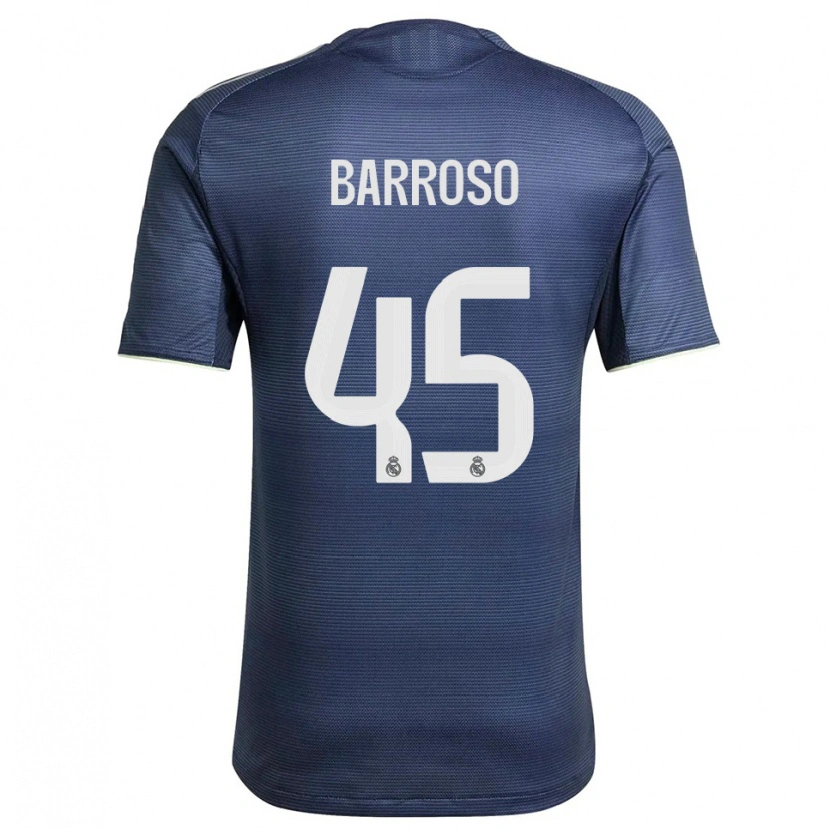Danxen Mænd Jaime Barroso #45 Navy Sølv Udebane Spillertrøjer 2025/26 Trøje T-Shirt