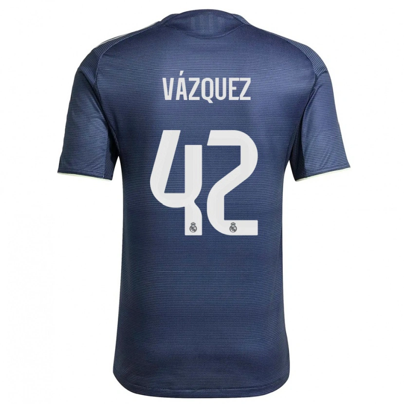 Danxen Mænd Erik Vázquez #42 Navy Sølv Udebane Spillertrøjer 2025/26 Trøje T-Shirt