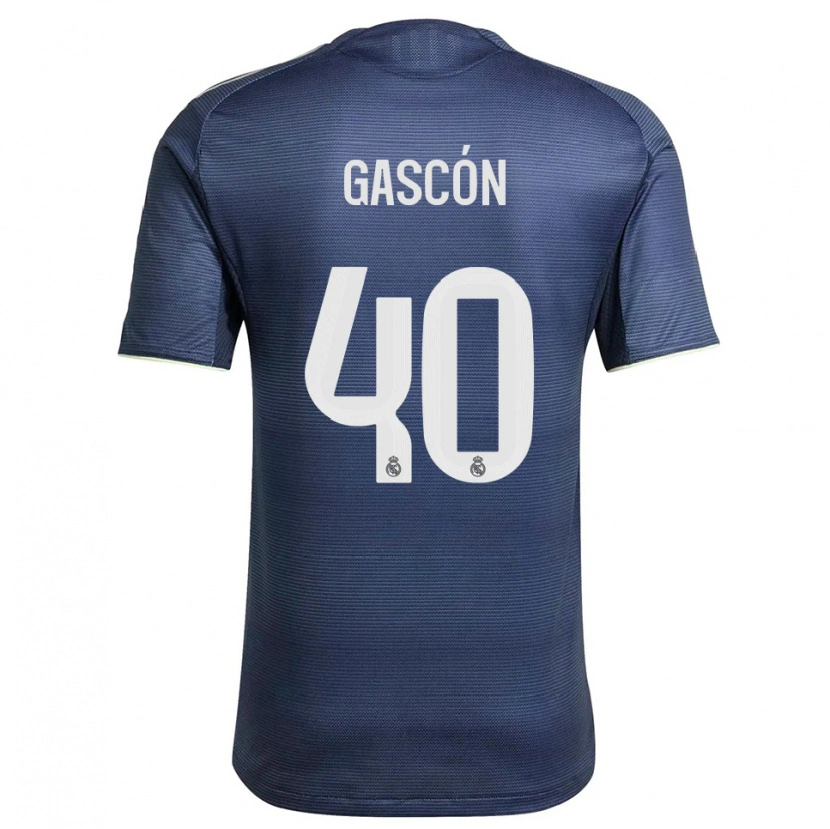 Danxen Mænd Ignacio Gascón #40 Navy Sølv Udebane Spillertrøjer 2025/26 Trøje T-Shirt