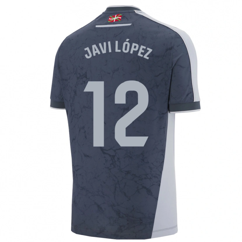Danxen Mænd Javi López #12 Mørkeblå Hvid Udebane Spillertrøjer 2025/26 Trøje T-Shirt