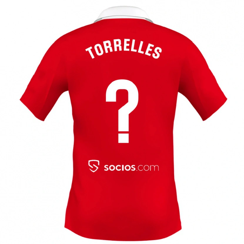 Danxen Mænd Genís Torrelles #0 Rød Hvid Grå Udebane Spillertrøjer 2025/26 Trøje T-Shirt