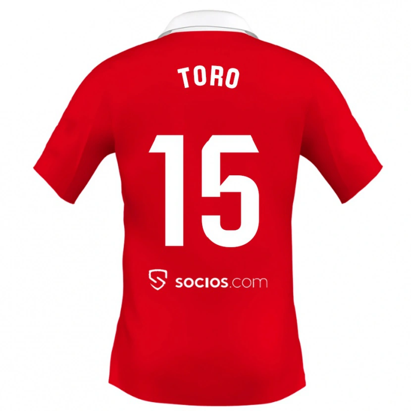 Danxen Mænd Juanan Toro #15 Rød Hvid Grå Udebane Spillertrøjer 2025/26 Trøje T-Shirt