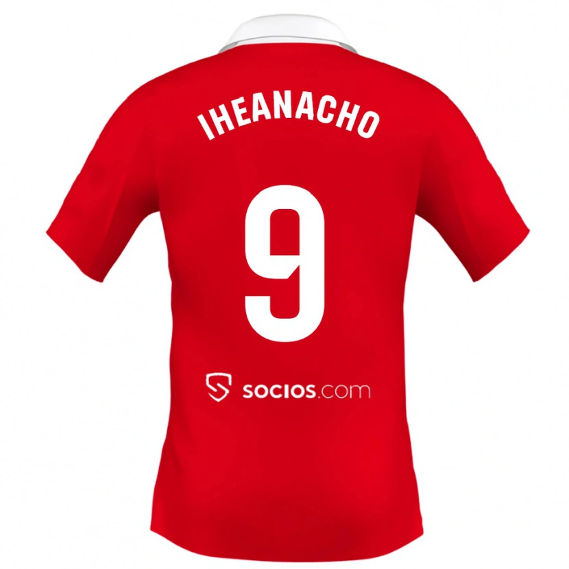 Danxen Mænd Kelechi Iheanacho #9 Rød Hvid Grå Udebane Spillertrøjer 2025/26 Trøje T-Shirt