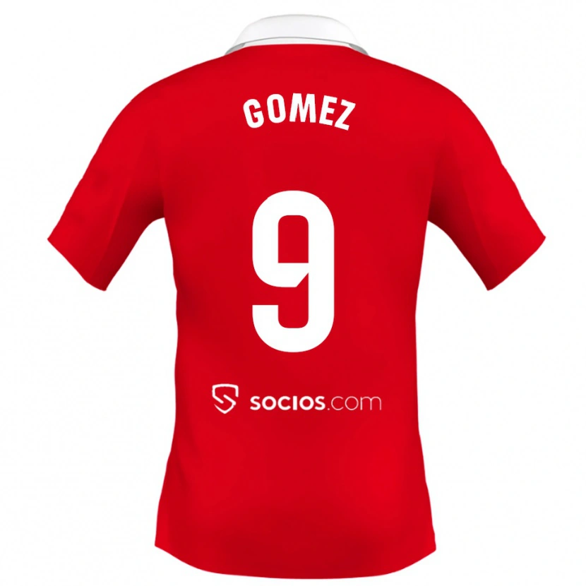 Danxen Mænd Raúl Gómez #9 Rød Hvid Grå Udebane Spillertrøjer 2025/26 Trøje T-Shirt