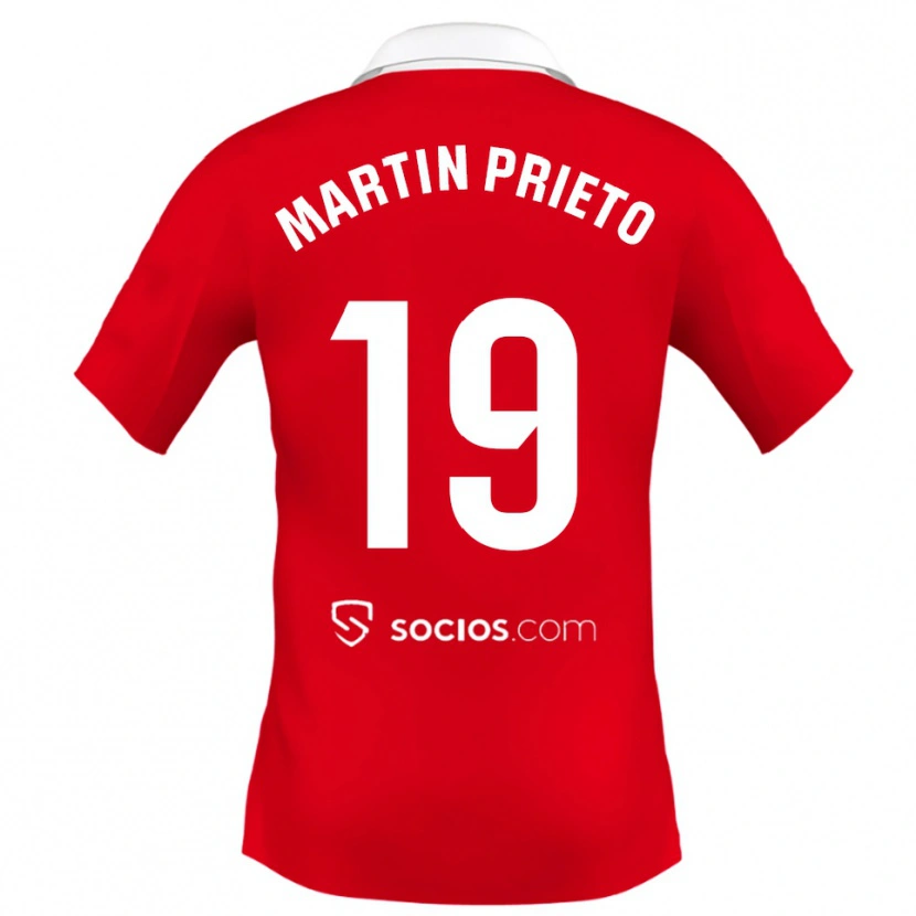 Danxen Mænd Cristina Martín-Prieto Gutiérrez #19 Rød Hvid Grå Udebane Spillertrøjer 2025/26 Trøje T-Shirt
