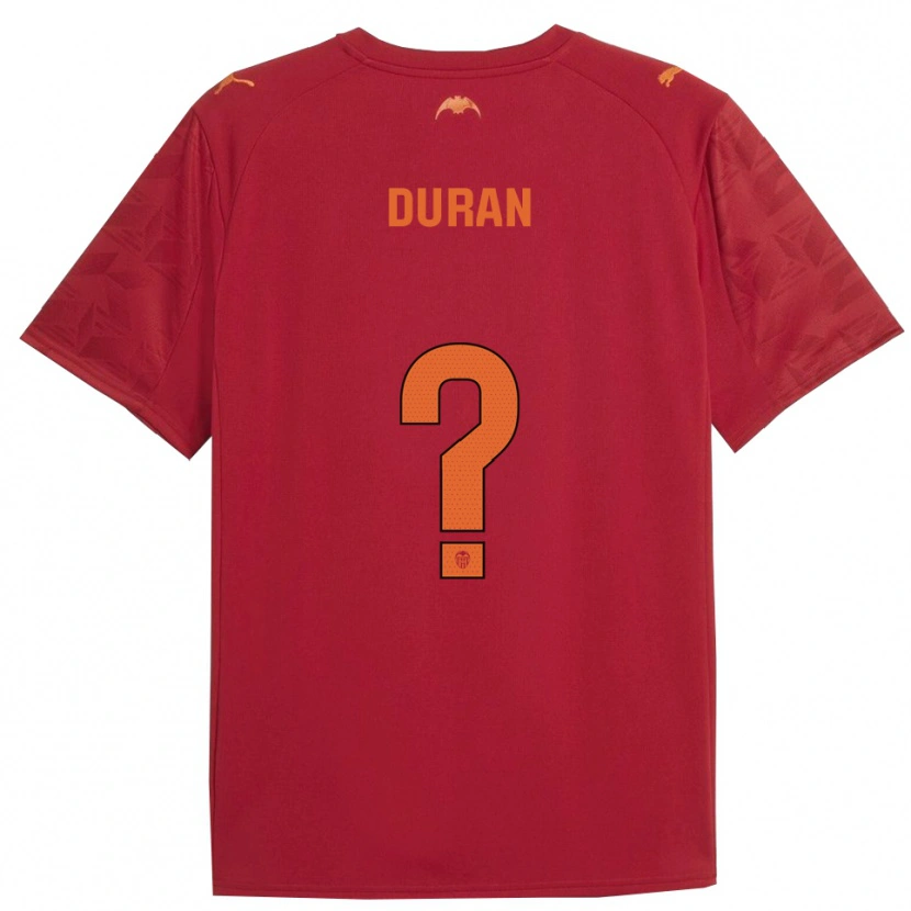 Danxen Mænd Víctor Duran #0 Rød Orange Udebane Spillertrøjer 2025/26 Trøje T-Shirt