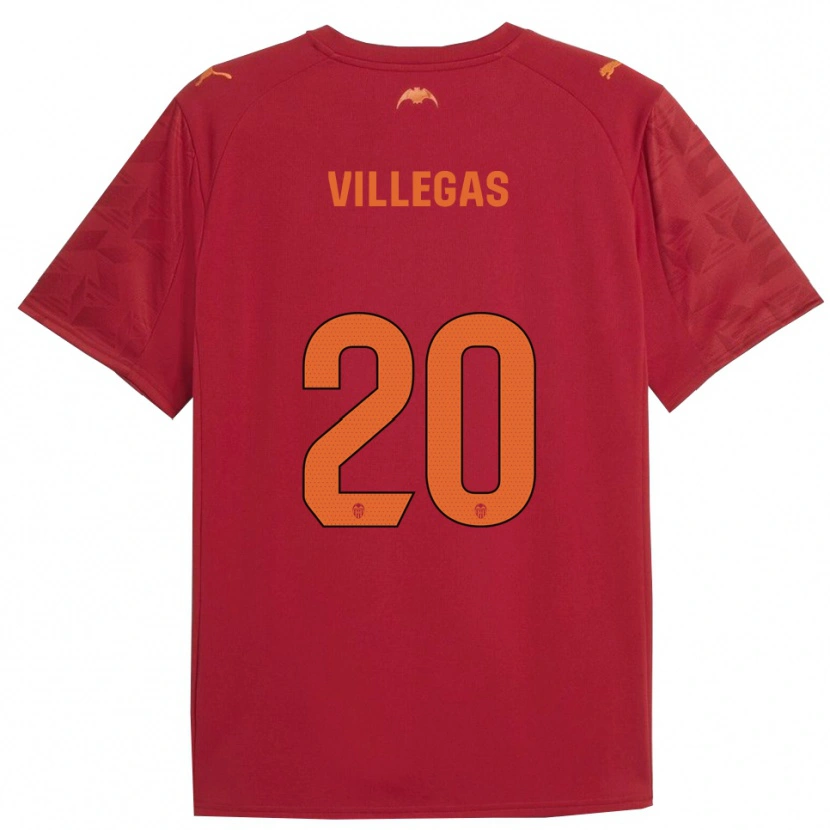 Danxen Mænd Noelia Villegas #20 Rød Orange Udebane Spillertrøjer 2025/26 Trøje T-Shirt
