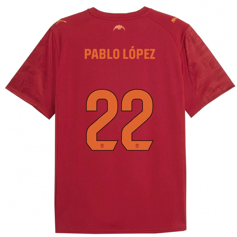 Danxen Mænd Pablo López #22 Rød Orange Udebane Spillertrøjer 2025/26 Trøje T-Shirt