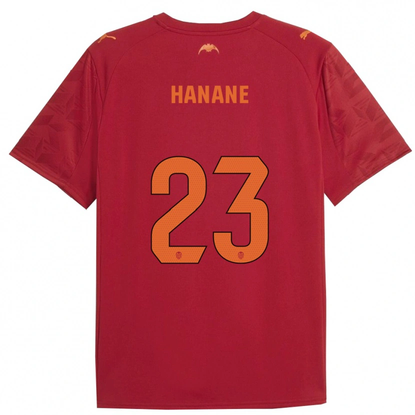 Danxen Mænd Hanane Ait El Haj #23 Rød Orange Udebane Spillertrøjer 2025/26 Trøje T-Shirt