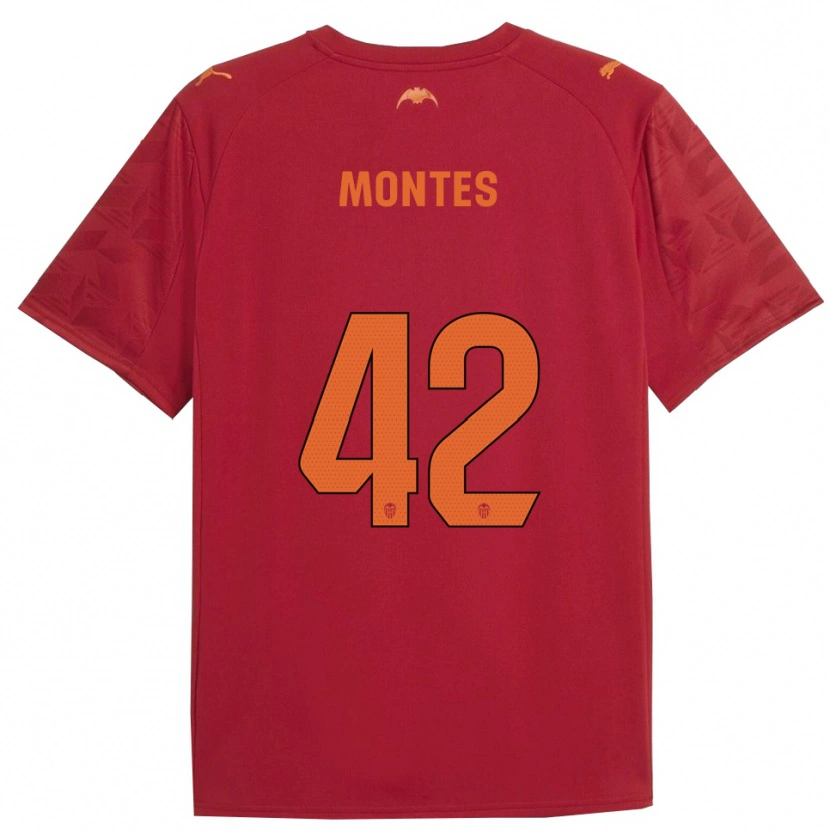Danxen Mænd Jan Montes #42 Rød Orange Udebane Spillertrøjer 2025/26 Trøje T-Shirt