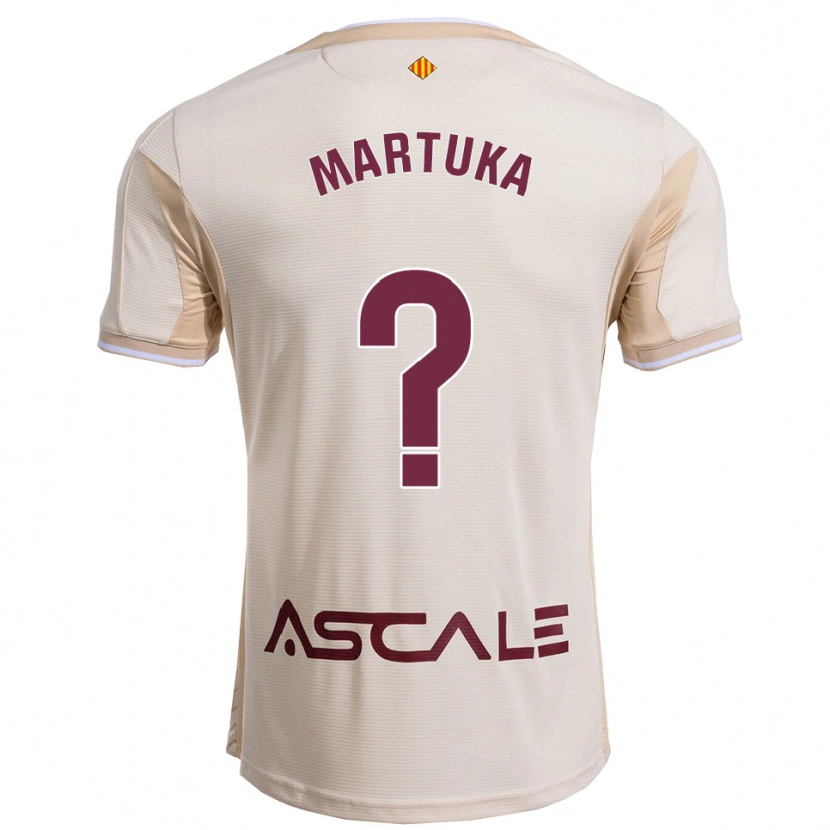 Danxen Mænd Marta Molinero Velasco #0 Off-White Bordeaux Udebane Spillertrøjer 2025/26 Trøje T-Shirt