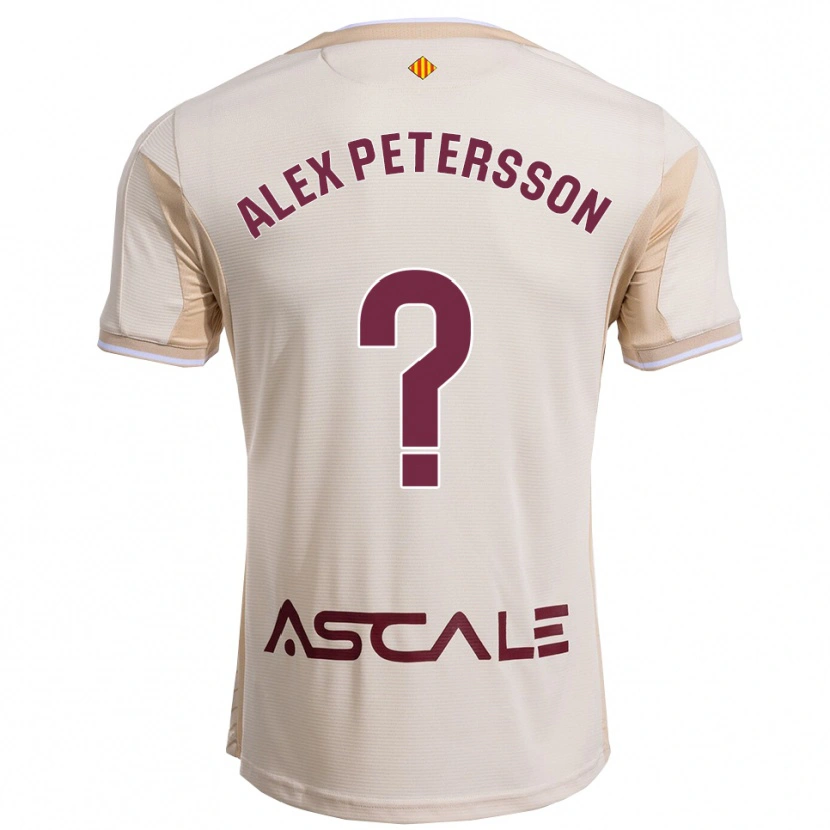 Danxen Mænd Max Alex Petersson #0 Off-White Bordeaux Udebane Spillertrøjer 2025/26 Trøje T-Shirt