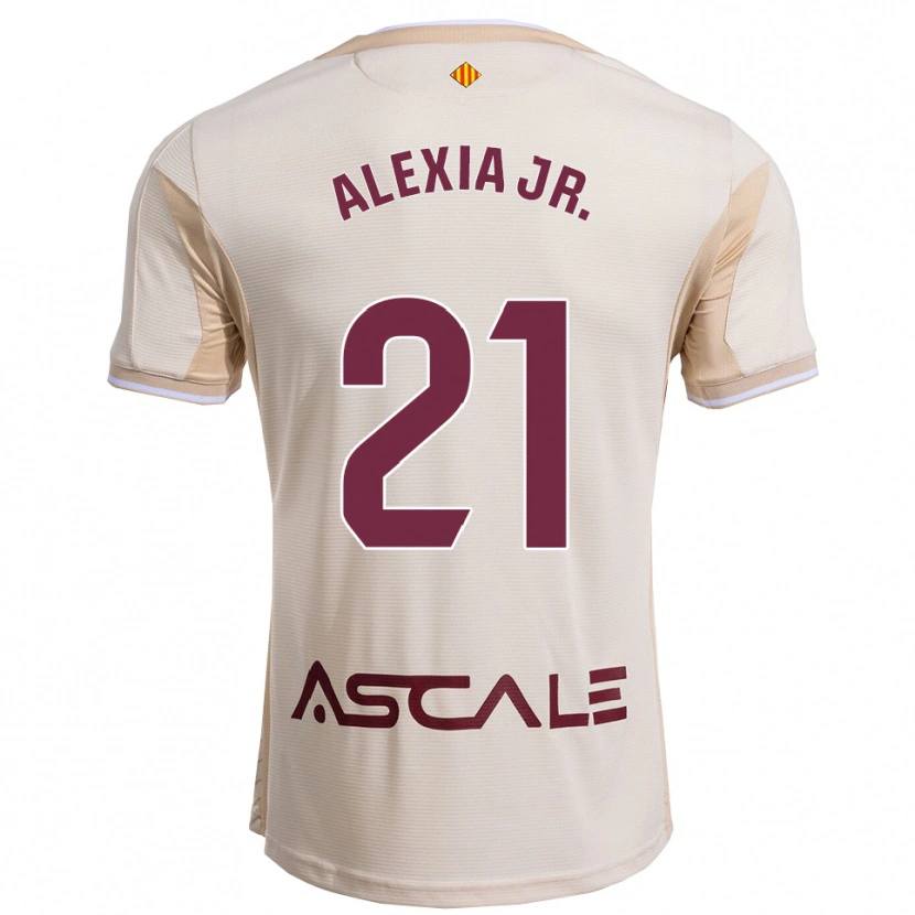 Danxen Mænd Alexia Blanco Llacuno #21 Off-White Bordeaux Udebane Spillertrøjer 2025/26 Trøje T-Shirt