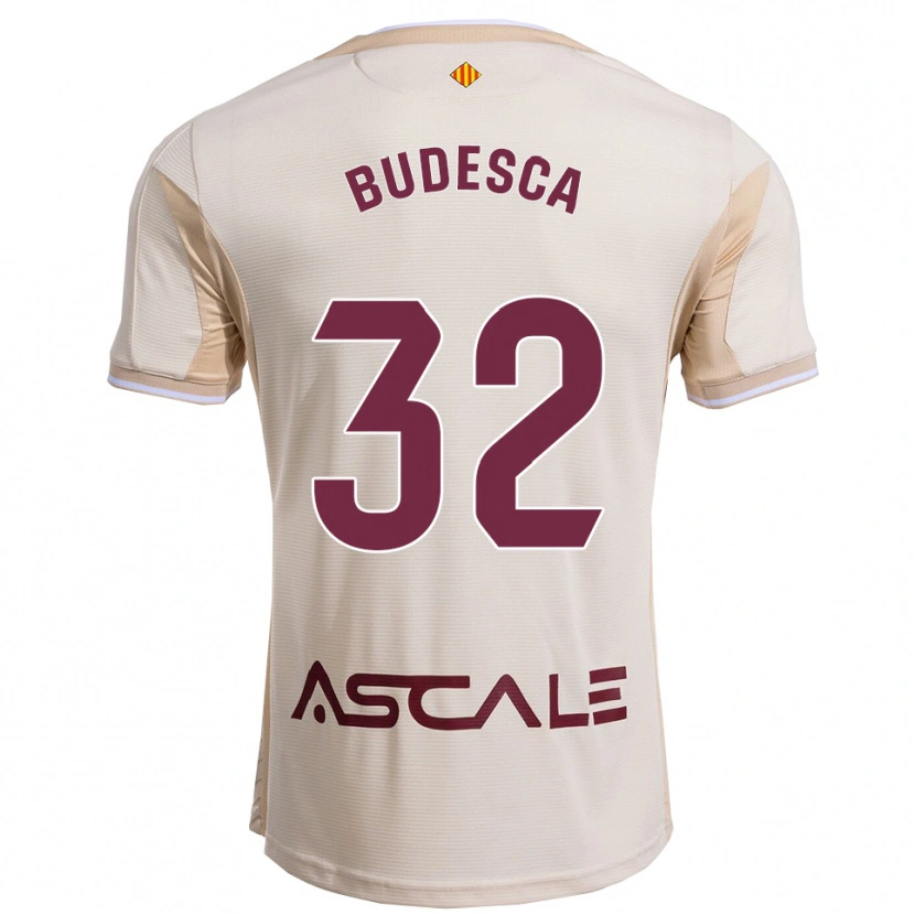 Danxen Mænd Daniel Budesca #32 Off-White Bordeaux Udebane Spillertrøjer 2025/26 Trøje T-Shirt