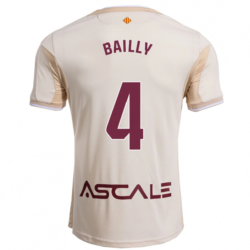 Danxen Mænd Eric Bailly #4 Off-White Bordeaux Udebane Spillertrøjer 2025/26 Trøje T-Shirt