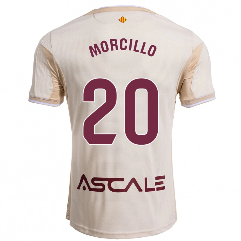 Danxen Mænd Raquel Morcillo #20 Off-White Bordeaux Udebane Spillertrøjer 2025/26 Trøje T-Shirt