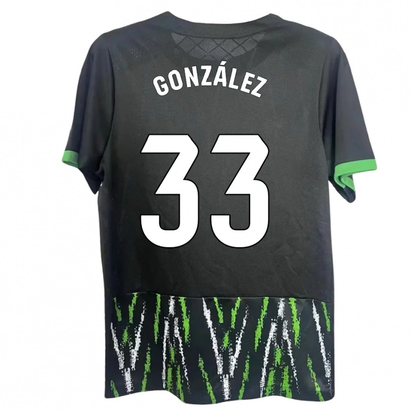 Danxen Mænd Nico González #33 Sort Grøn Udebane Spillertrøjer 2025/26 Trøje T-Shirt