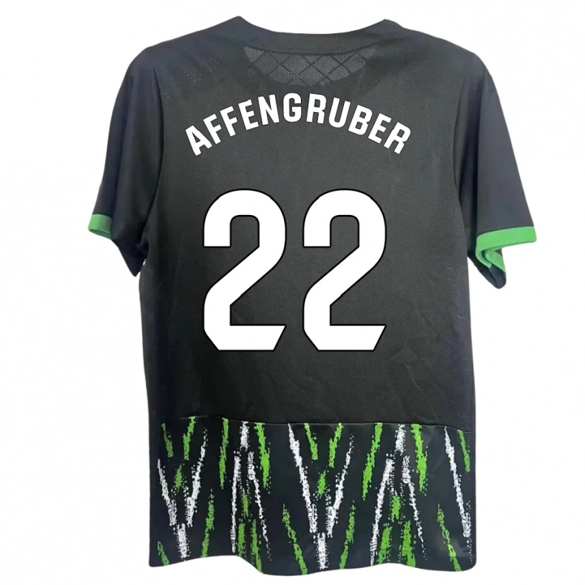 Danxen Mænd David Affengruber #22 Sort Grøn Udebane Spillertrøjer 2025/26 Trøje T-Shirt