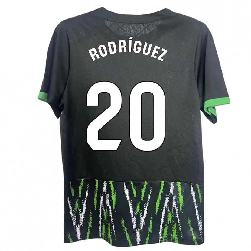Danxen Mænd David Rodríguez #20 Sort Grøn Udebane Spillertrøjer 2025/26 Trøje T-Shirt
