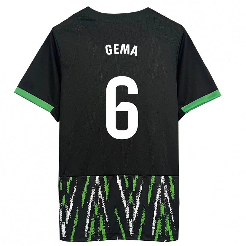 Danxen Mænd Gema Climent #6 Sort Grøn Udebane Spillertrøjer 2025/26 Trøje T-Shirt