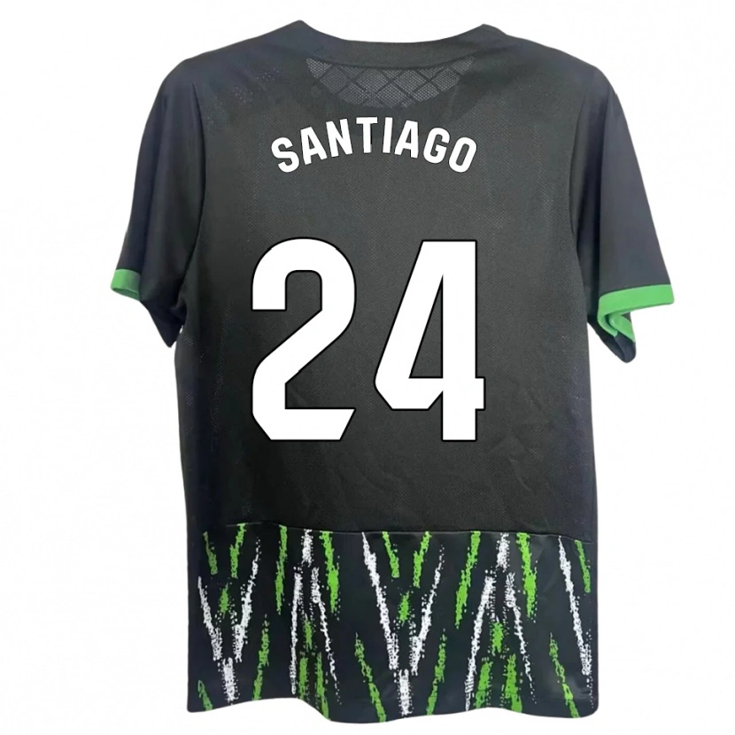 Danxen Mænd Yago Santiago #24 Sort Grøn Udebane Spillertrøjer 2025/26 Trøje T-Shirt