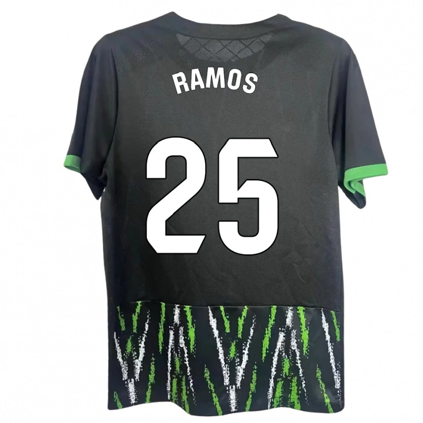 Danxen Mænd Alejandro Ramos #25 Sort Grøn Udebane Spillertrøjer 2025/26 Trøje T-Shirt