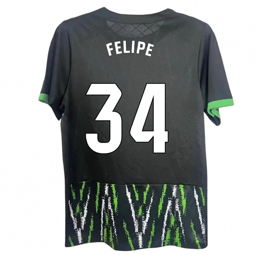Danxen Mænd Pablo Felipe #34 Sort Grøn Udebane Spillertrøjer 2025/26 Trøje T-Shirt