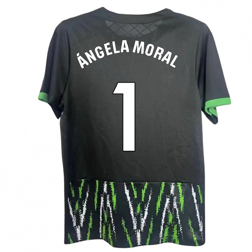 Danxen Mænd Ángela Moral Ferrer #1 Sort Grøn Udebane Spillertrøjer 2025/26 Trøje T-Shirt