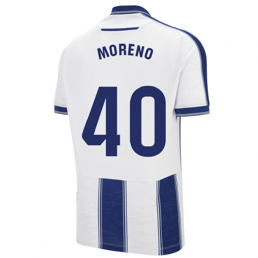 Danxen Mænd Matías Moreno #40 Navy Hvid Udebane Spillertrøjer 2025/26 Trøje T-Shirt