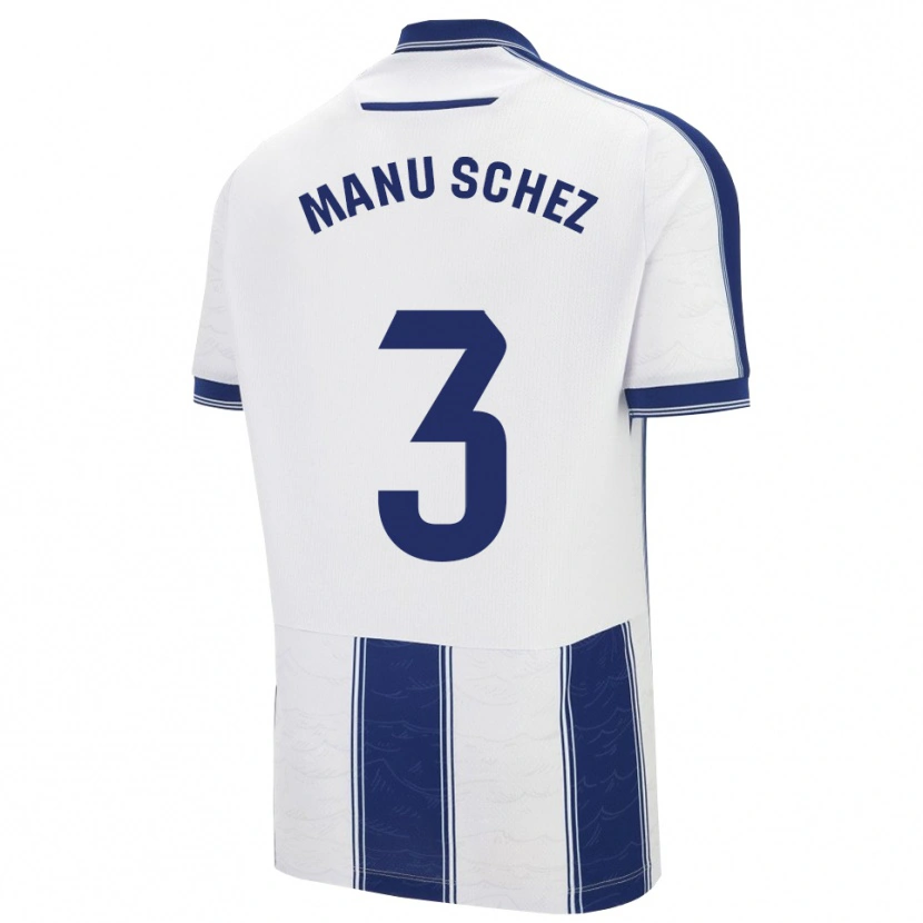 Danxen Mænd Manu Sánchez #3 Navy Hvid Udebane Spillertrøjer 2025/26 Trøje T-Shirt