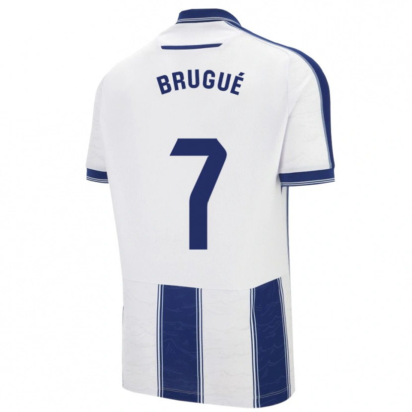 Danxen Mænd Roger Brugué #7 Navy Hvid Udebane Spillertrøjer 2025/26 Trøje T-Shirt