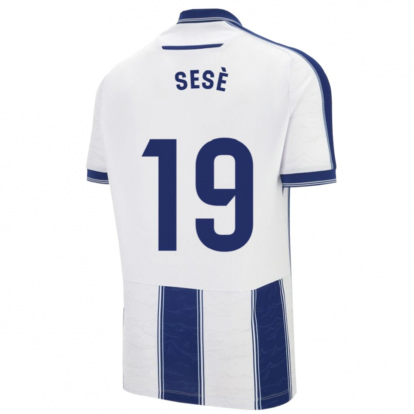 Danxen Mænd Mario Sesè #19 Navy Hvid Udebane Spillertrøjer 2025/26 Trøje T-Shirt