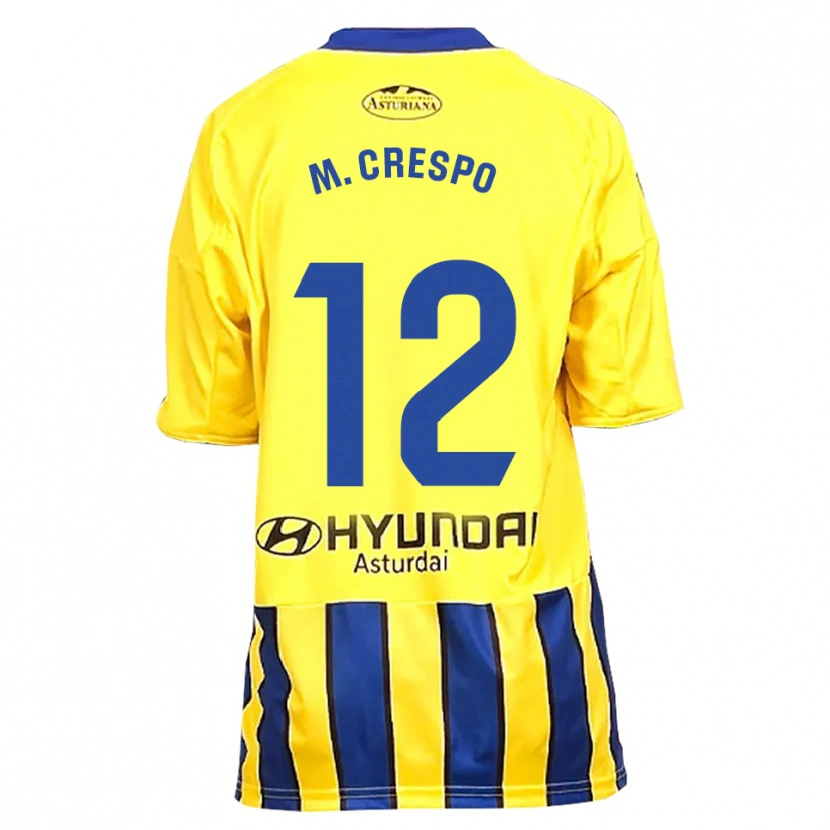 Danxen Mænd Marina Crespo Iglesias #12 Gul Blå Udebane Spillertrøjer 2025/26 Trøje T-Shirt
