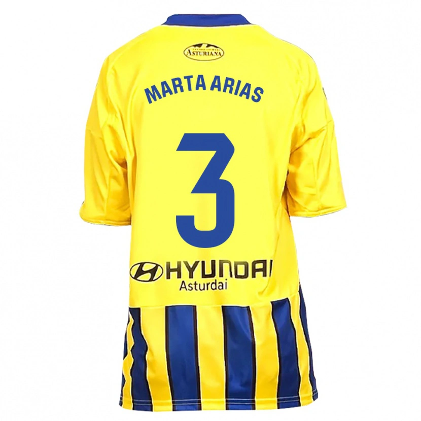 Danxen Mænd Marta Arias #3 Gul Blå Udebane Spillertrøjer 2025/26 Trøje T-Shirt
