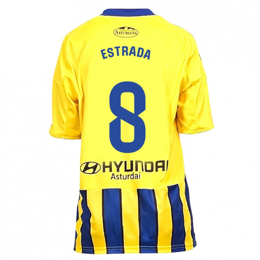 Danxen Mænd Nacho Estrada #8 Gul Blå Udebane Spillertrøjer 2025/26 Trøje T-Shirt