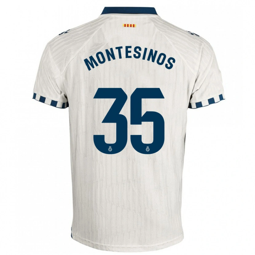 Danxen Mænd Pol Montesinos #35 Hvid Blå Udebane Spillertrøjer 2025/26 Trøje T-Shirt
