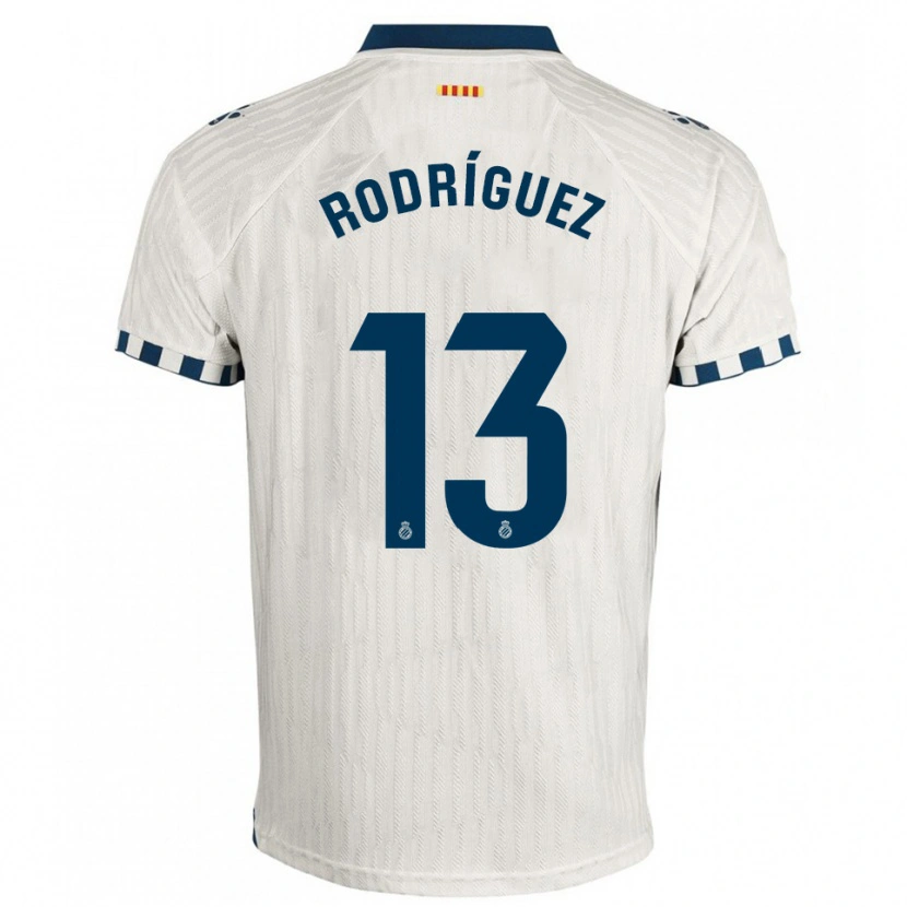 Danxen Mænd Joel Rodríguez #13 Hvid Blå Udebane Spillertrøjer 2025/26 Trøje T-Shirt