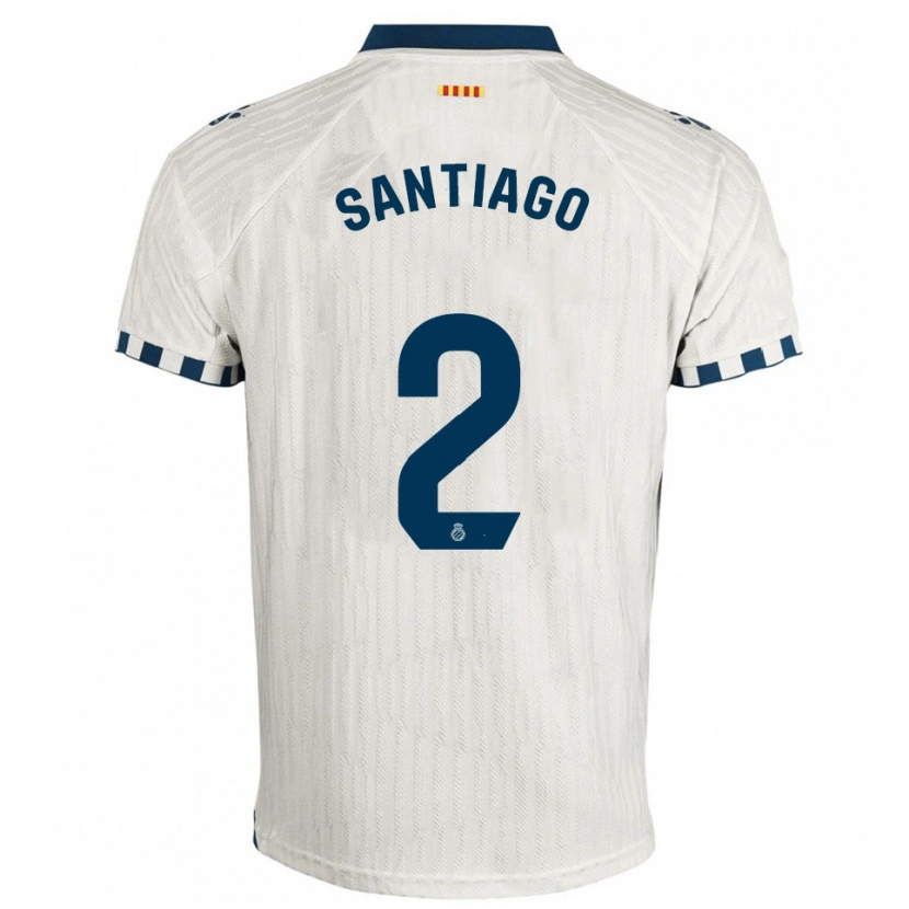 Danxen Mænd David Santiago #2 Hvid Blå Udebane Spillertrøjer 2025/26 Trøje T-Shirt