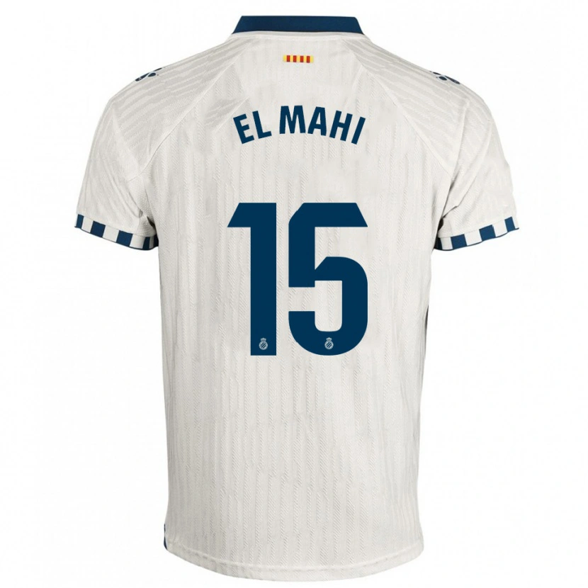 Danxen Mænd Mohamed El Mahi #15 Hvid Blå Udebane Spillertrøjer 2025/26 Trøje T-Shirt