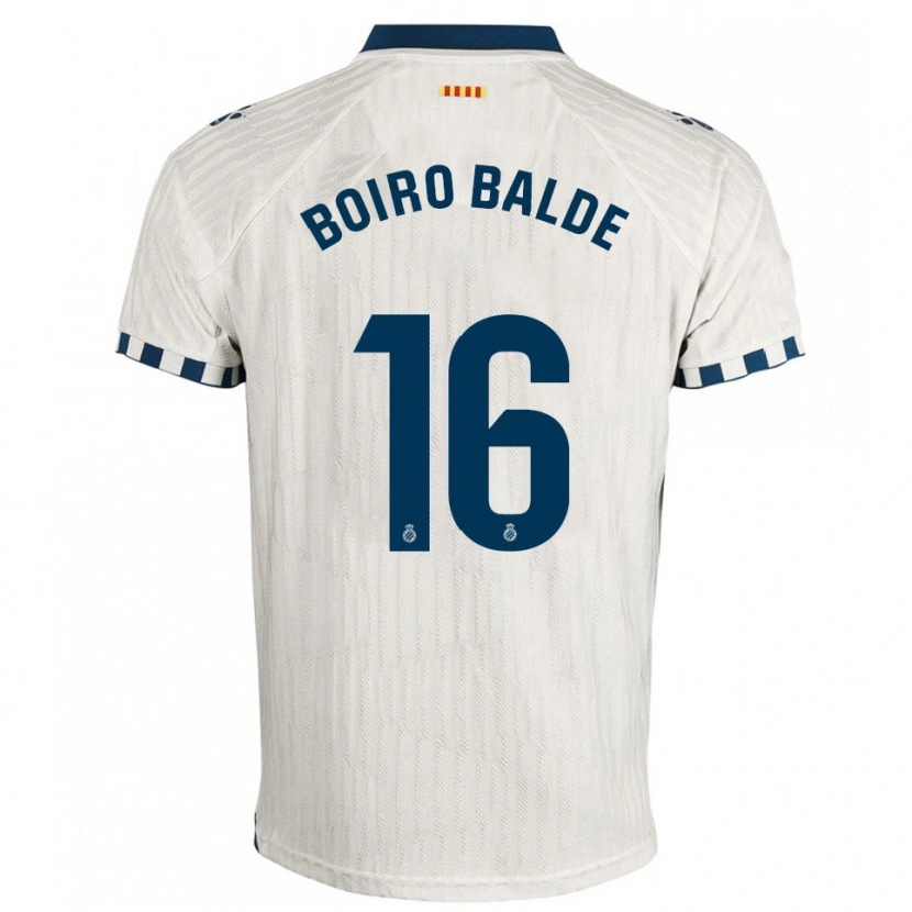 Danxen Mænd Issa Boiro Balde #16 Hvid Blå Udebane Spillertrøjer 2025/26 Trøje T-Shirt